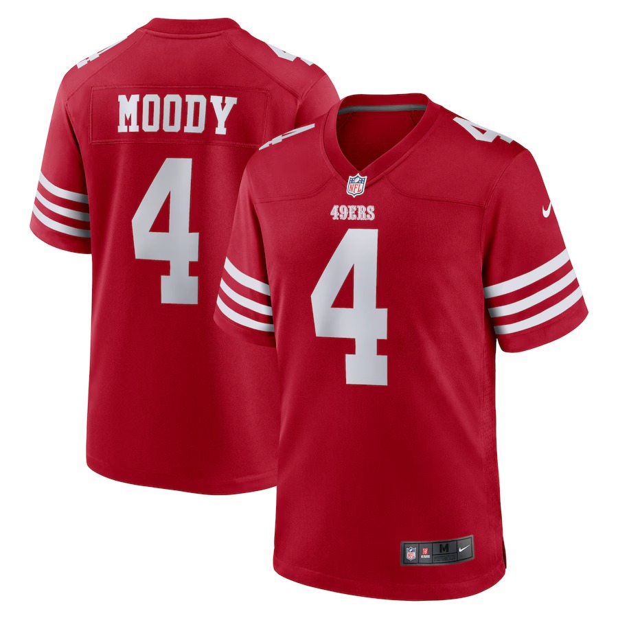Men's San Francisco 49ers Jake Moody Nike Scarlet Team Game Jersey - Ujersey Shop