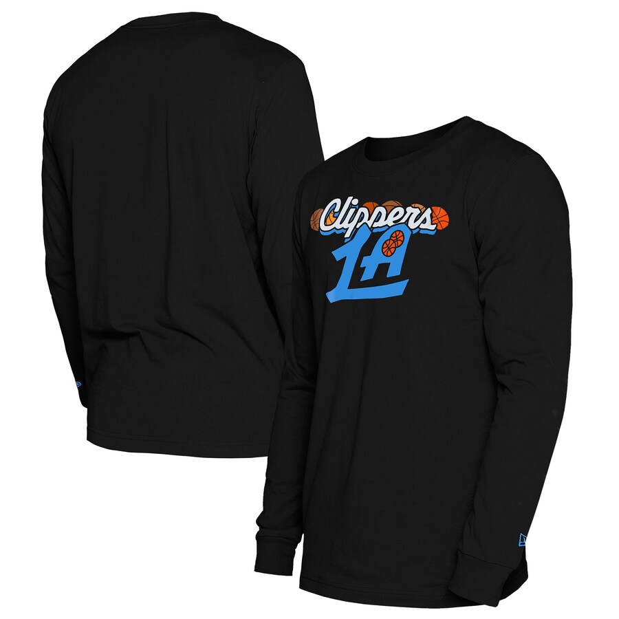 Men's LA Clippers  New Era Black 2024/25 City Edition Long Sleeve T-Shirt - Ujersey Shop