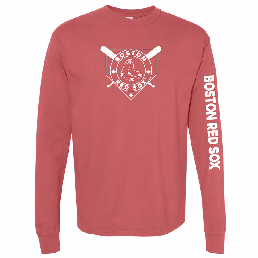 Women's Boston Red Sox Soft as a Grape Red Pigment Dye Long Sleeve T-Shirt - Ujersey Shop