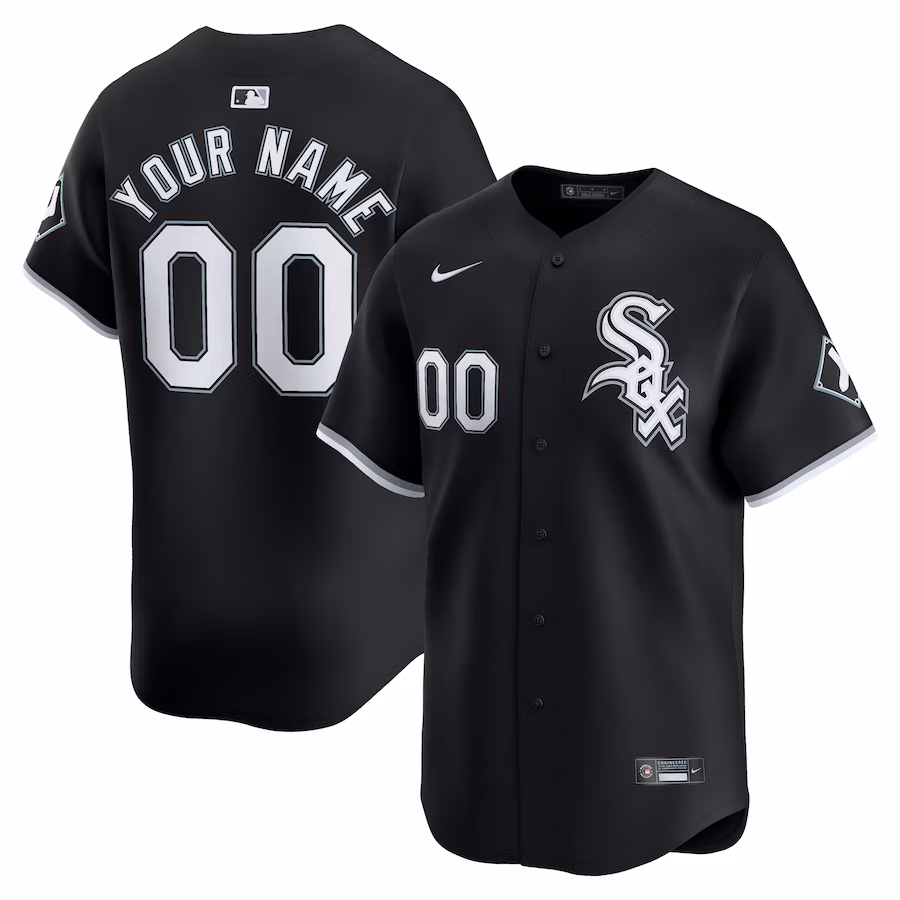 Men's Chicago White Sox  Nike Black  Alternate Limited Custom Jersey - Ujersey Shop