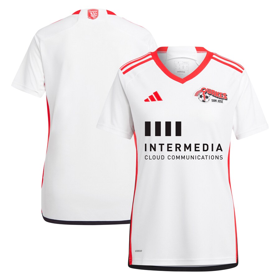 Women's San Jose Earthquakes  adidas White 2024 The 50 Kit Replica Jersey - Ujersey Shop