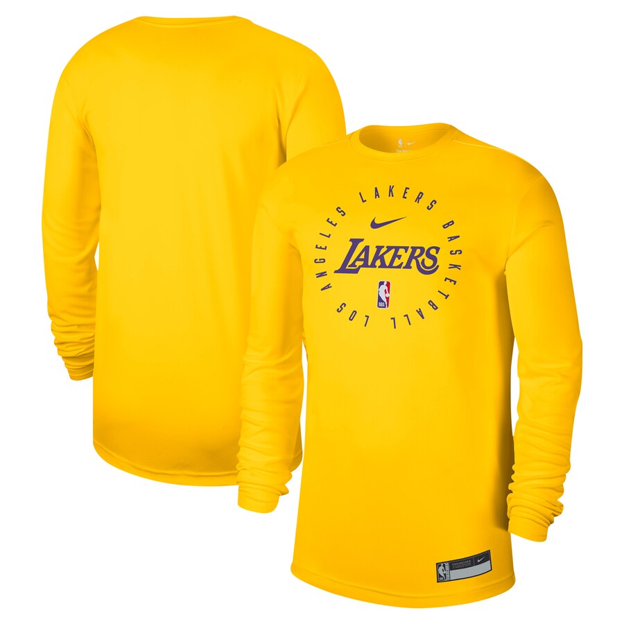 Men's Los Angeles Lakers Nike Gold 2024/25 Legend On-Court Practice Long Sleeve T-Shirt - Ujersey Shop