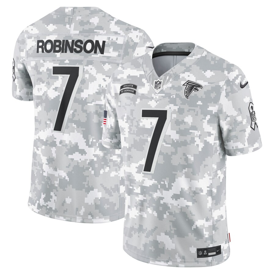 Men's Atlanta Falcons Bijan Robinson Nike Arctic Camo 2024 Salute to Service Limited Jersey - Ujersey Shop