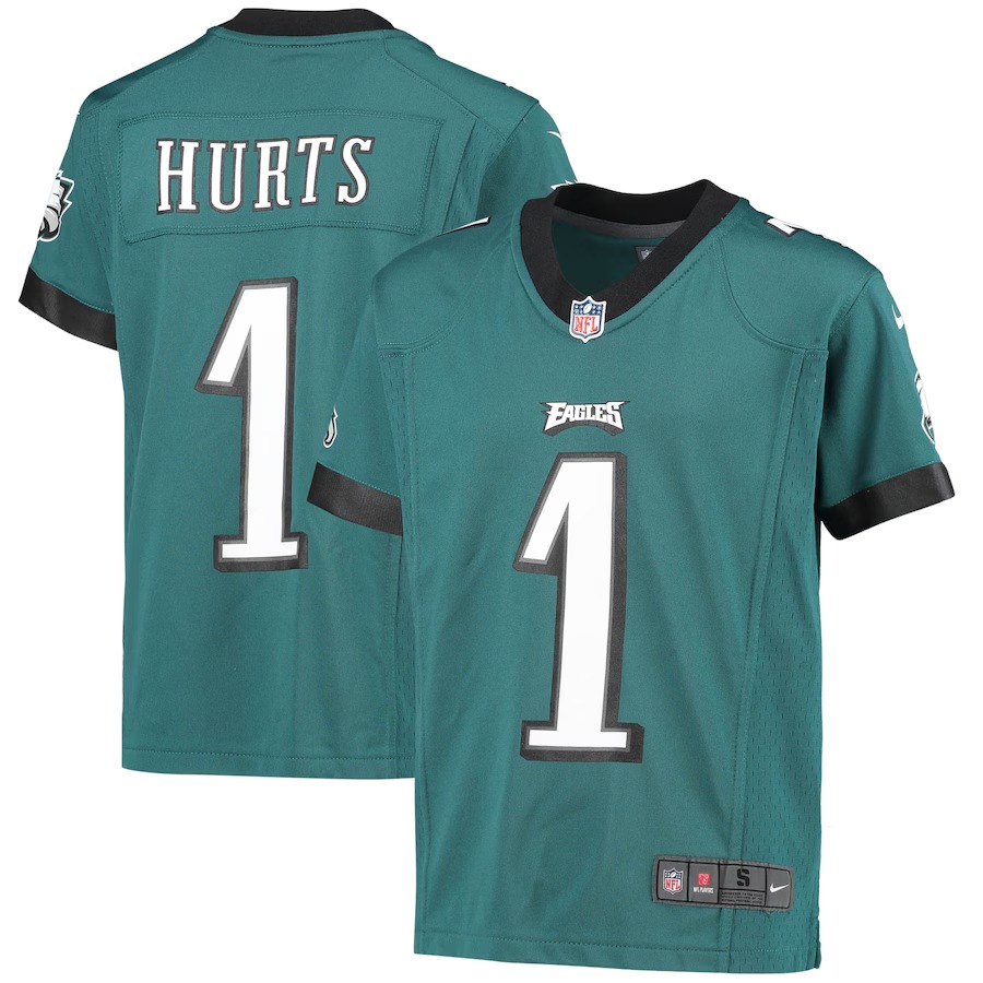 Youth Philadelphia Eagles Jalen Hurts Nike Green Game Jersey - Ujersey Shop
