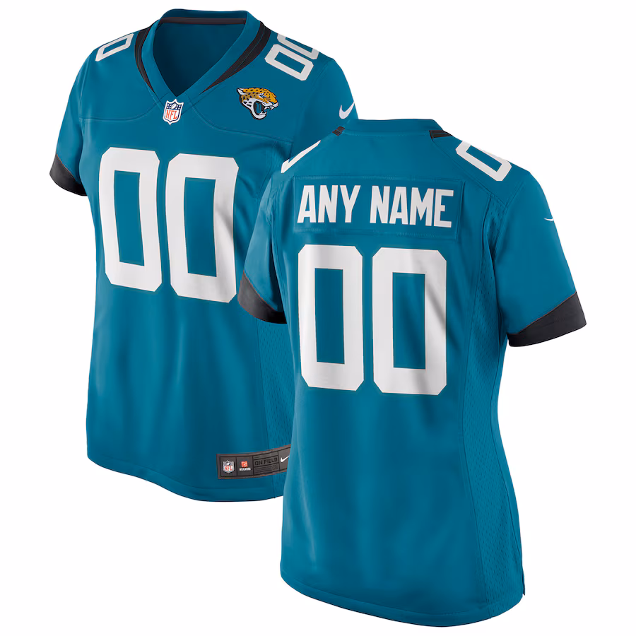 Women's Nike Teal Jacksonville Jaguars Alternate Custom Jersey - Ujersey Shop