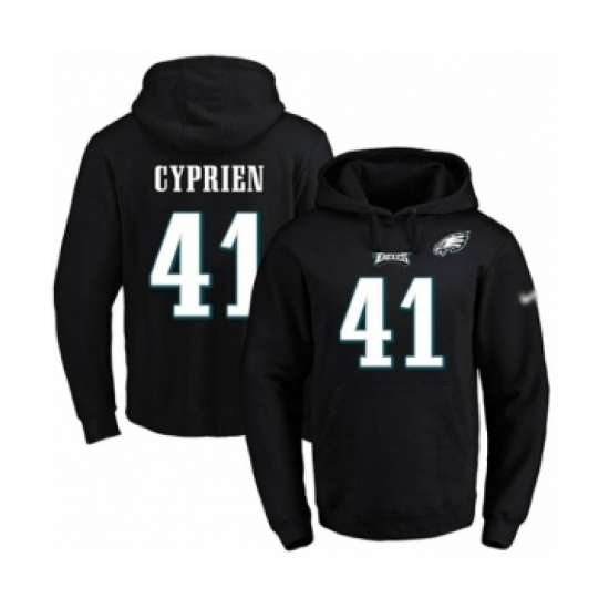 Football Men's Philadelphia Eagles #41 Johnathan Cyprien Black Name & Number Pullover Hoodie - Ujersey Shop