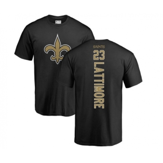 Football New Orleans Saints #23 Marshon Lattimore Black Backer T-Shirt - Ujersey Shop