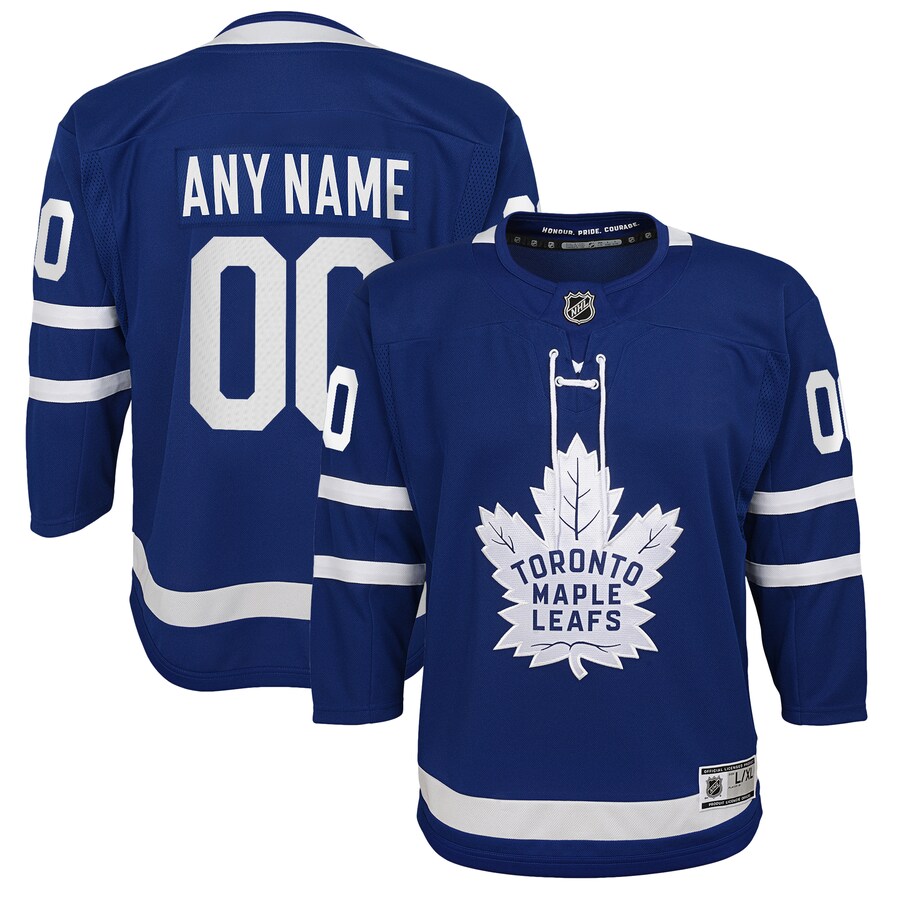 Youth Toronto Maple Leafs Blue Home Premier Custom Jersey - Ujersey Shop