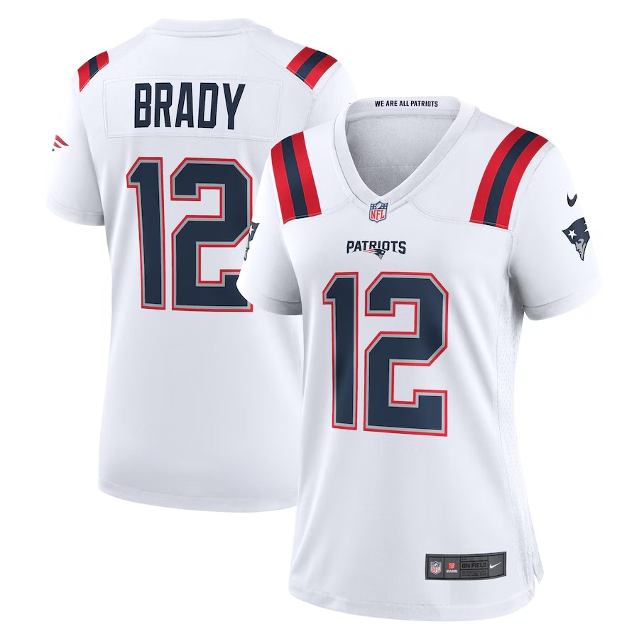 Women's New England Patriots Tom Brady Nike White Retired Game Jersey - Ujersey Shop