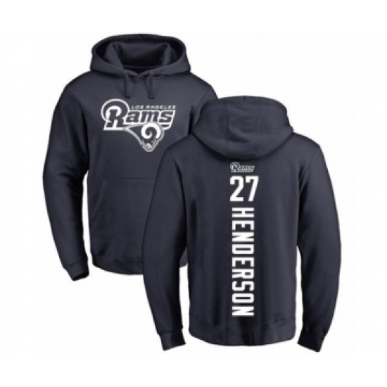 Football Los Angeles Rams #27 Darrell Henderson Navy Blue Backer Pullover Hoodie - Ujersey Shop