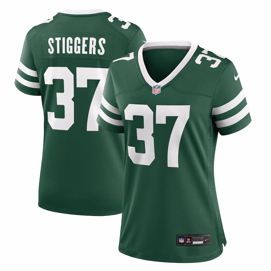 Women's New York Jets Qwan'tez Stiggers Nike Legacy Green Team Game Jersey - Ujersey Shop