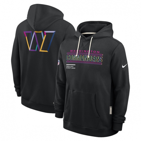 Men's Washington Commanders Black 2025 Crucial Catch Dri-FIT Hoodie - Ujersey Shop