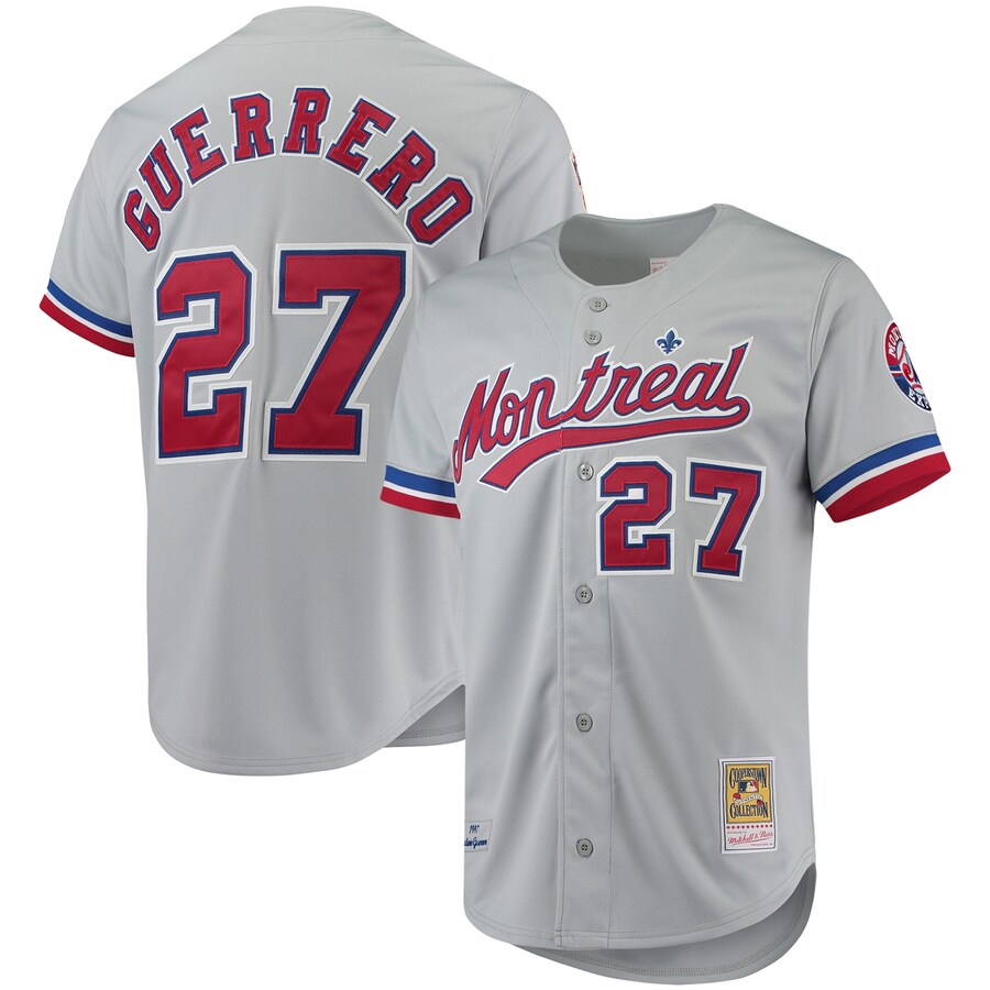 Men's Montreal Expos Vladimir Guerrero Mitchell & Ness Gray Cooperstown Collection Authentic Jersey - Ujersey Shop