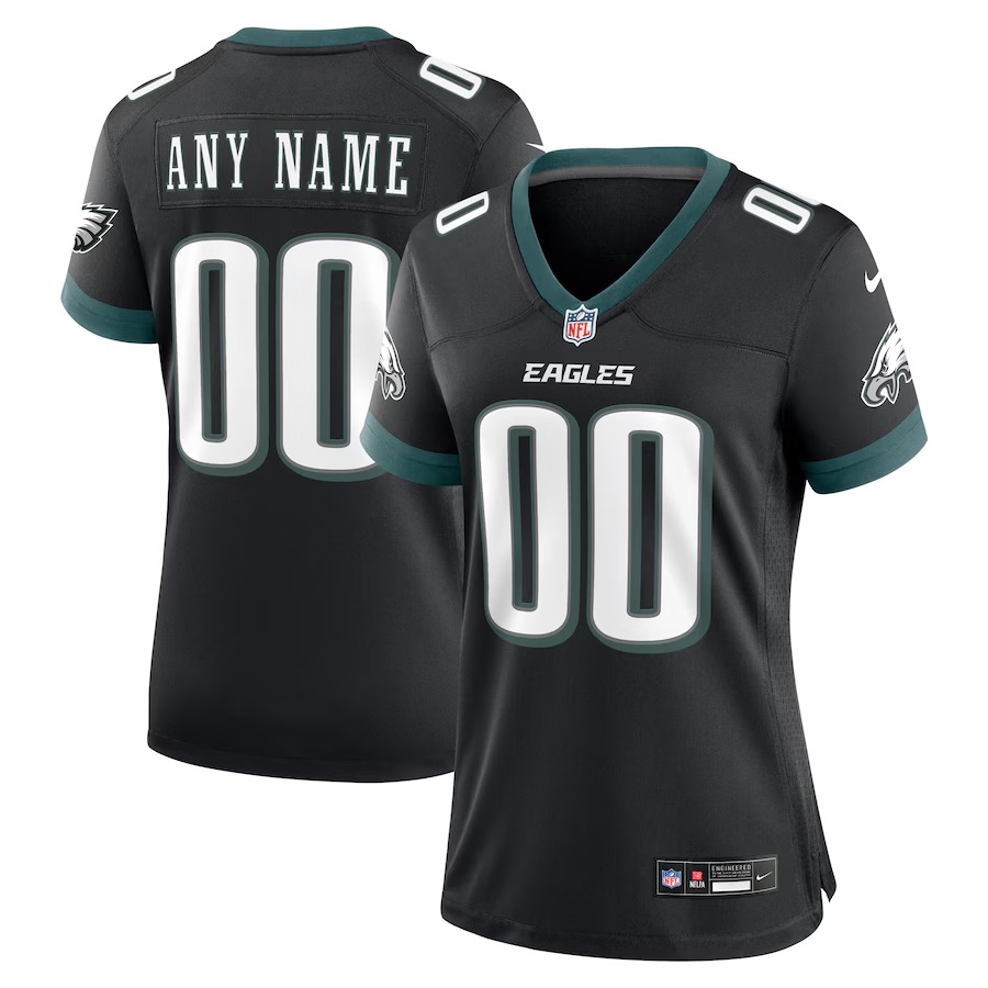 Women's Philadelphia Eagles Nike Black Alternate Custom Game Jersey - Ujersey Shop