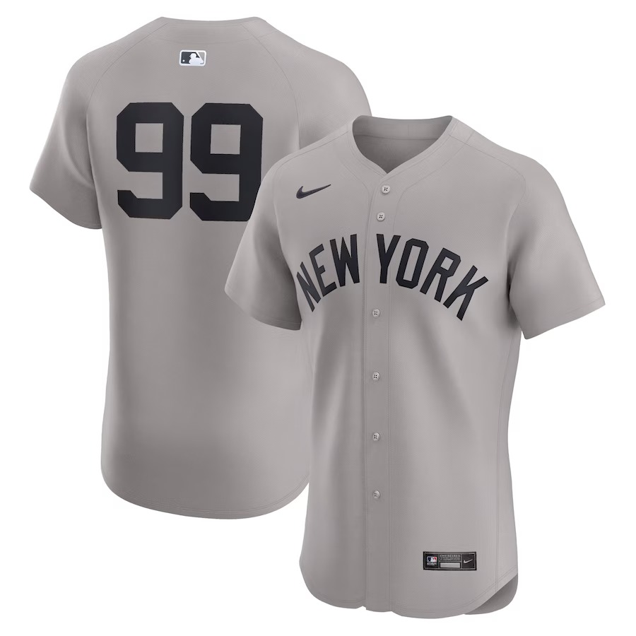 Men's New York Yankees Aaron Judge Nike Gray Road Elite Player Jersey - Ujersey Shop