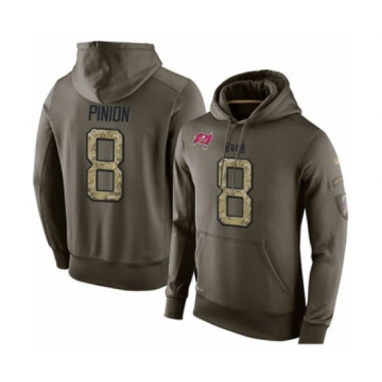 Football Men's Tampa Bay Buccaneers #8 Bradley Pinion Green Salute To Service Pullover Hoodie - Ujersey Shop