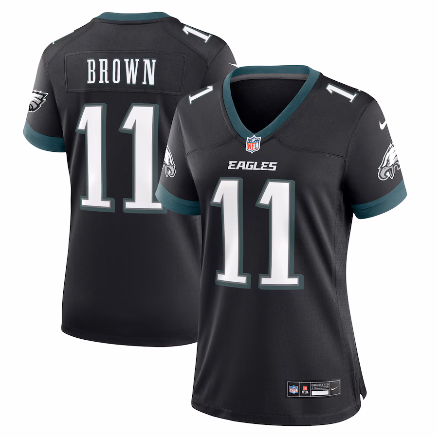 Women's Philadelphia Eagles A.J. Brown Nike Black Alternate Game Jersey - Ujersey Shop