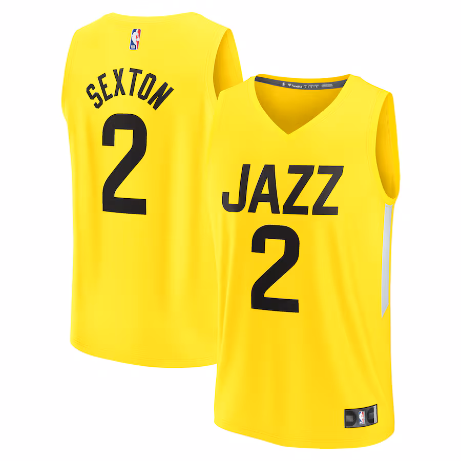 Youth Utah Jazz Collin Sexton Fanatics Yellow Fast Break Player Jersey - Icon Edition - Ujersey Shop