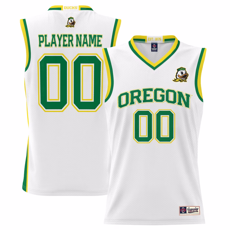 Oregon Ducks GameDay Greats Men's NIL Pick-A-Player Lightweight Basketball Jersey - White - Ujersey Shop