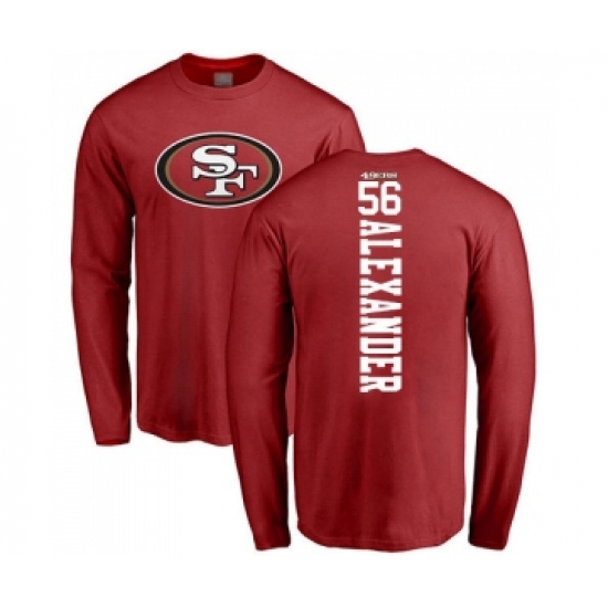 Football San Francisco 49ers #56 Kwon Alexander Red Backer Long Sleeve T-Shirt - Ujersey Shop