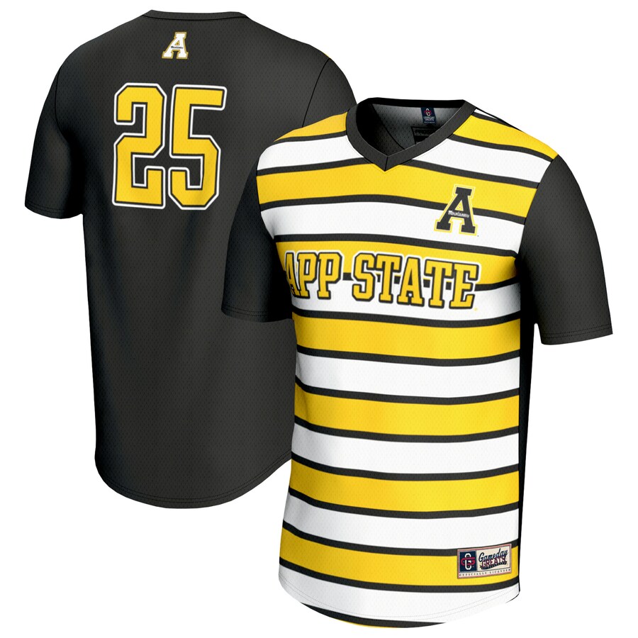 Youth GameDay Greats #25 Black Appalachian State Mountaineers Lightweight Soccer Fashion Jersey - Ujersey Shop