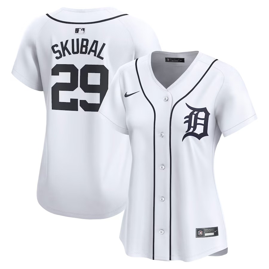 Women's Detroit Tigers Tarik Skubal Nike White Limited Player Jersey - Ujersey Shop