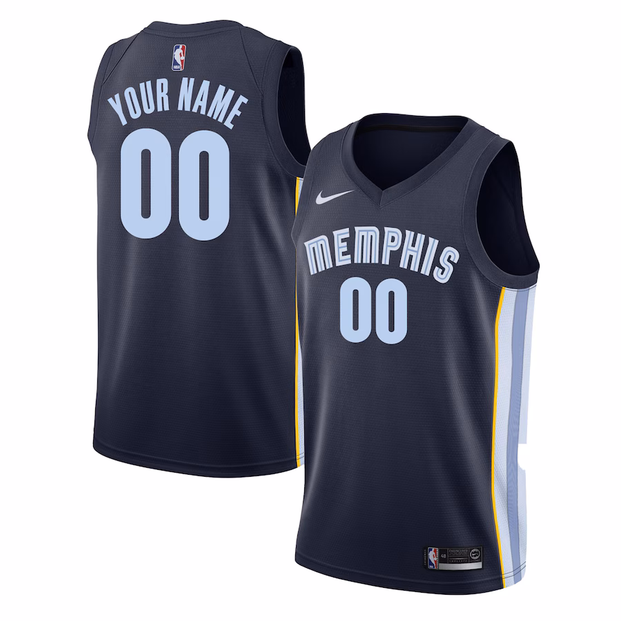 Men's Memphis Grizzlies Nike Navy Swingman Custom Jersey - Icon Edition - Ujersey Shop