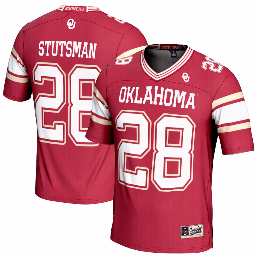 Danny Stutsman Oklahoma Sooners GameDay Greats NIL Player Football Jersey - Crimson - Ujersey Shop