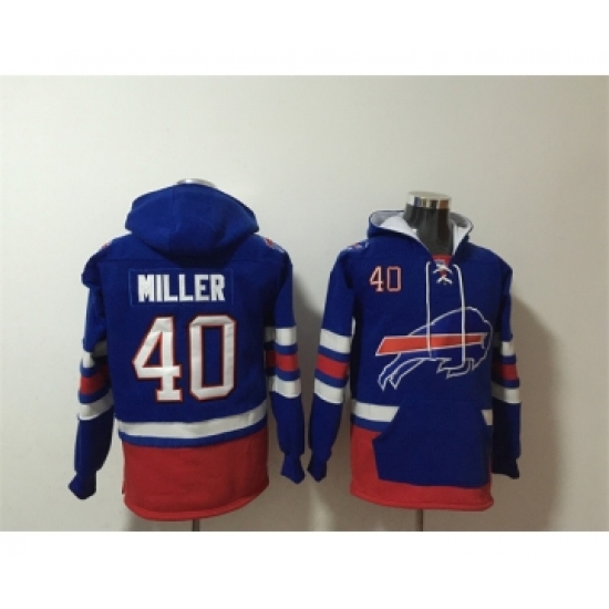 Men's Buffalo Bills #40 Von Miller Royal Ageless Must-Have Lace-Up Pullover Hoodie - Ujersey Shop