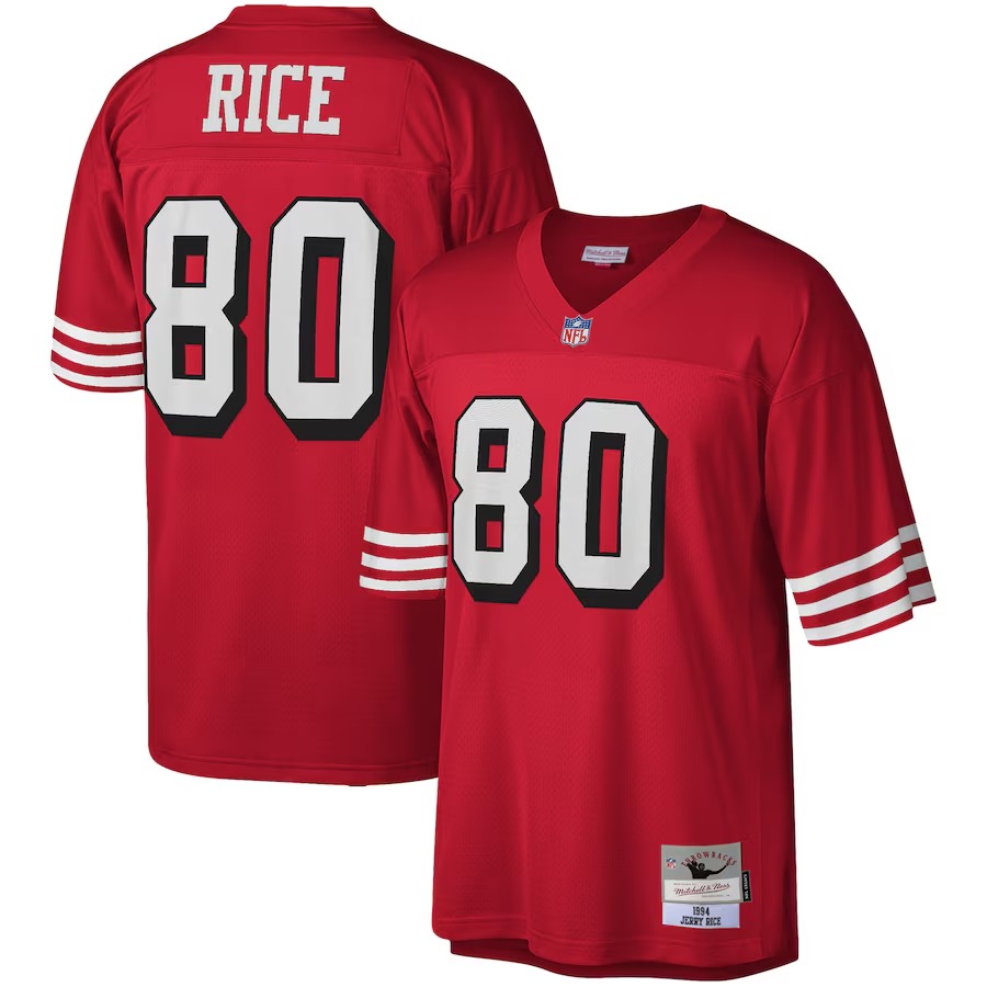 Men's San Francisco 49ers Jerry Rice Mitchell & Ness Scarlet Legacy Replica Jersey - Ujersey Shop