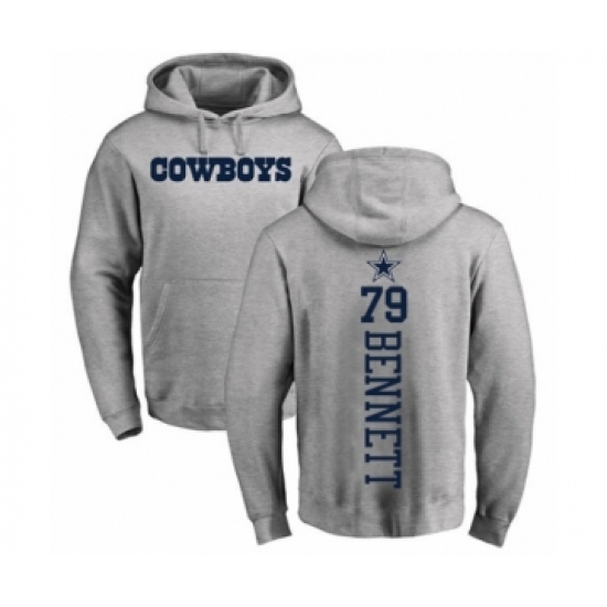 Football Dallas Cowboys #79 Michael Bennett Ash Backer Pullover Hoodie - Ujersey Shop
