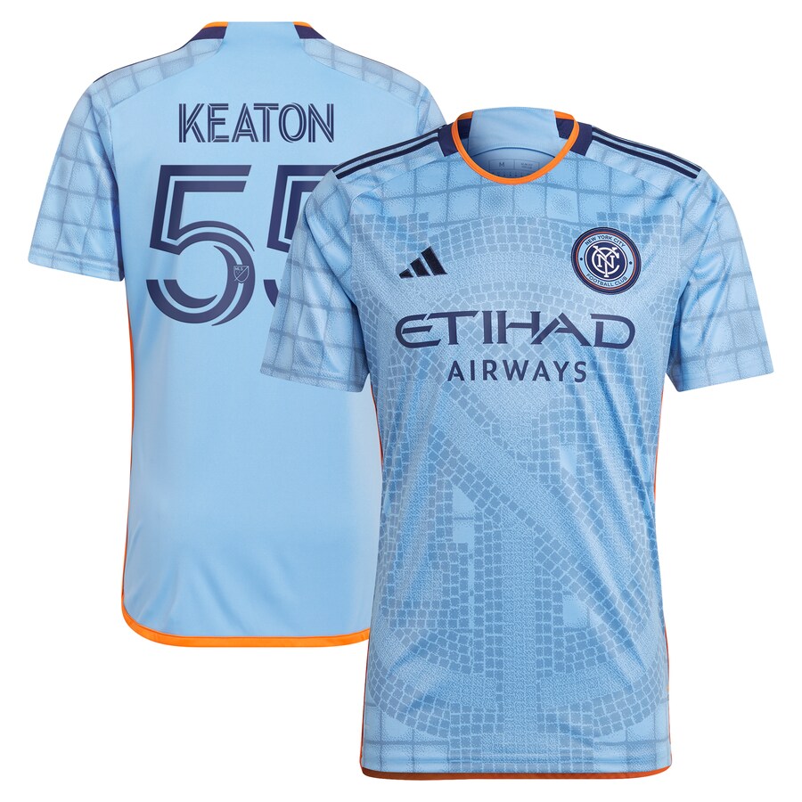 Men's New York City FC Keaton Parks adidas Light Blue 2023 The Interboro Kit Replica Jersey - Ujersey Shop