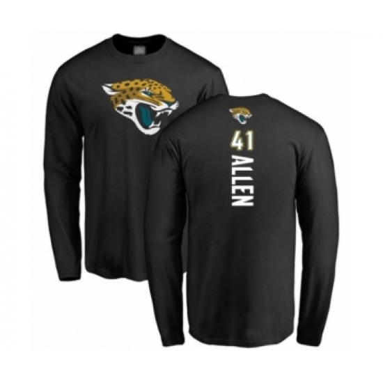 Football Jacksonville Jaguars #41 Josh Allen Black Backer Long Sleeve T-Shirt - Ujersey Shop