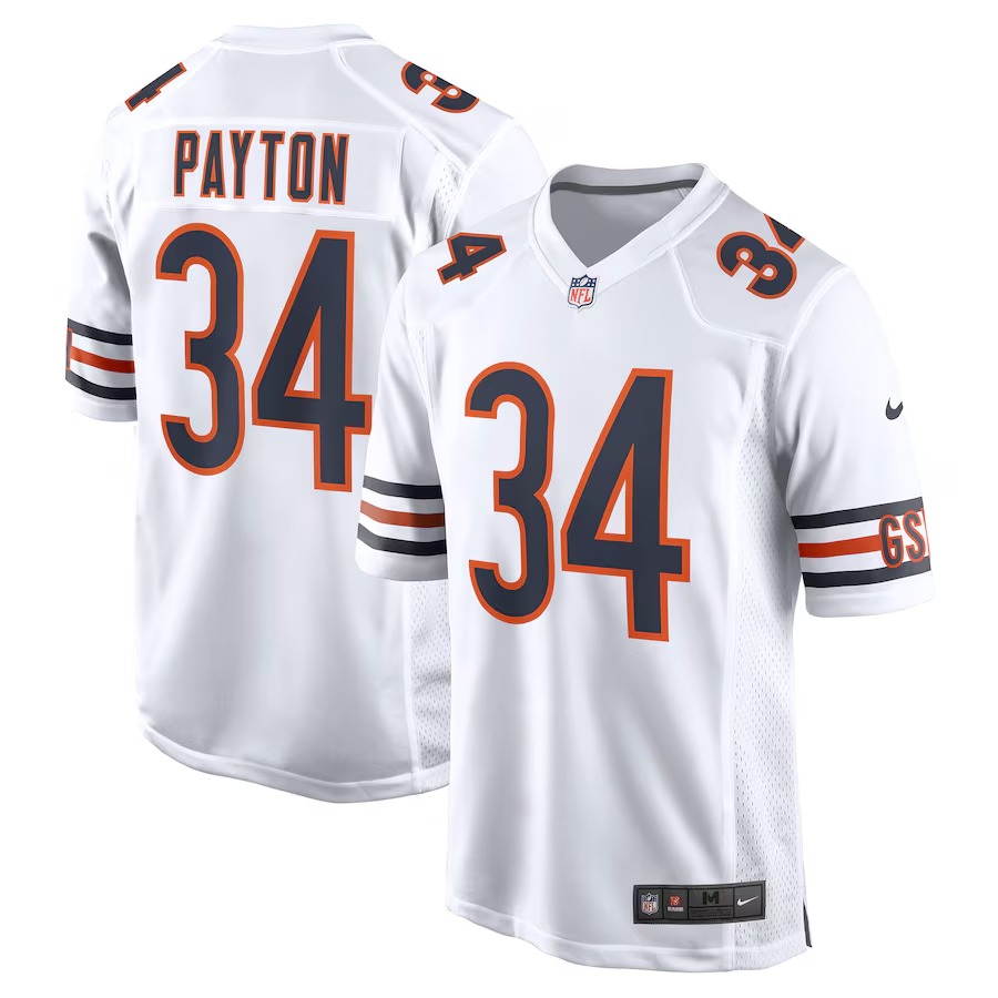 Men's Chicago Bears Walter Payton Nike White Retired Player Away Game Jersey - Ujersey Shop