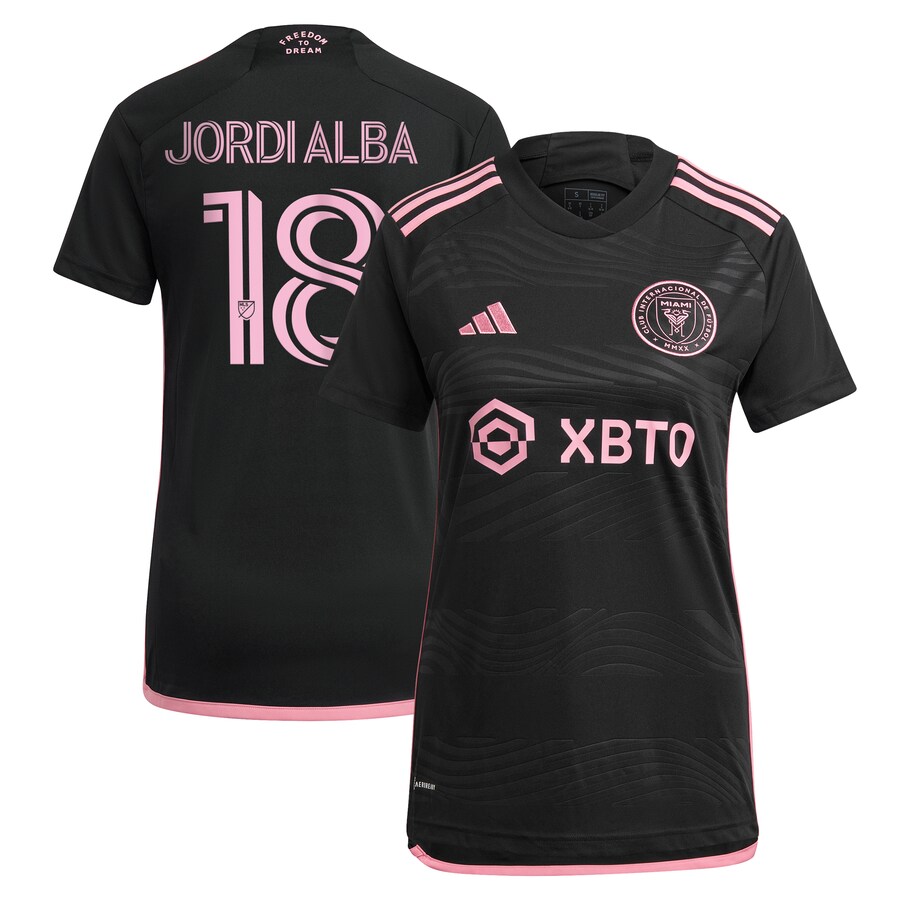 Women's Inter Miami CF Jordi Alba Ramos adidas Black 2023 La Noche Replica Player Jersey - Ujersey Shop