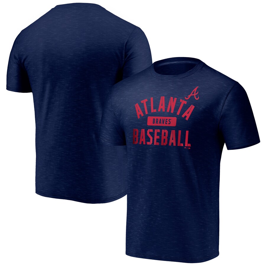 Men's Atlanta Braves Fanatics Navy Primary Pill Space Dye T-Shirt - Ujersey Shop