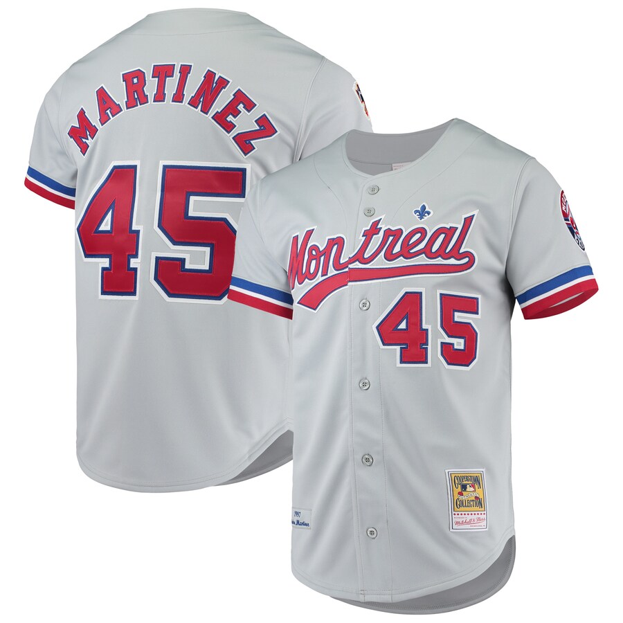 Men's Montreal Expos Pedro Martinez Mitchell & Ness Gray Cooperstown Collection Authentic Jersey - Ujersey Shop