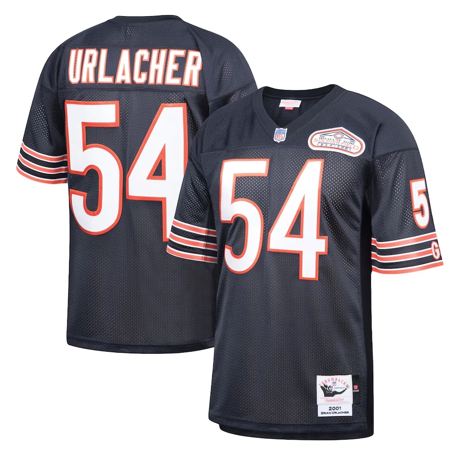 Men's Chicago Bears 2001 Brian Urlacher Mitchell & Ness Navy Authentic Throwback Retired Player Jersey - Ujersey Shop