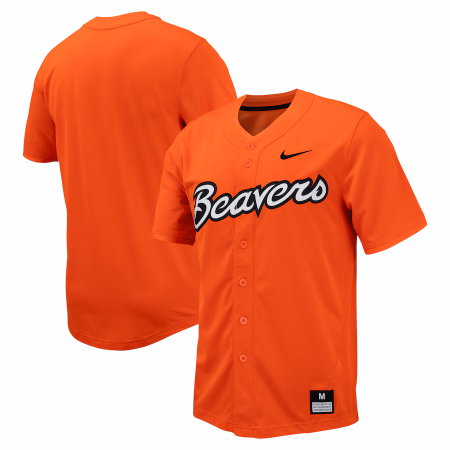 Men's Nike Orange Oregon State Beavers Replica Full-Button Baseball Jersey - Ujersey Shop