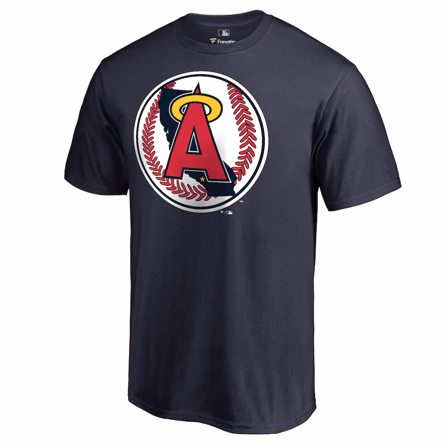 Men's California Angels Navy Cooperstown Collection Vintage Forbes T-Shirt - Ujersey Shop