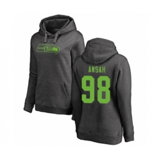 Football Women's Seattle Seahawks #98 Ezekiel Ansah Ash One Color Pullover Hoodie - Ujersey Shop