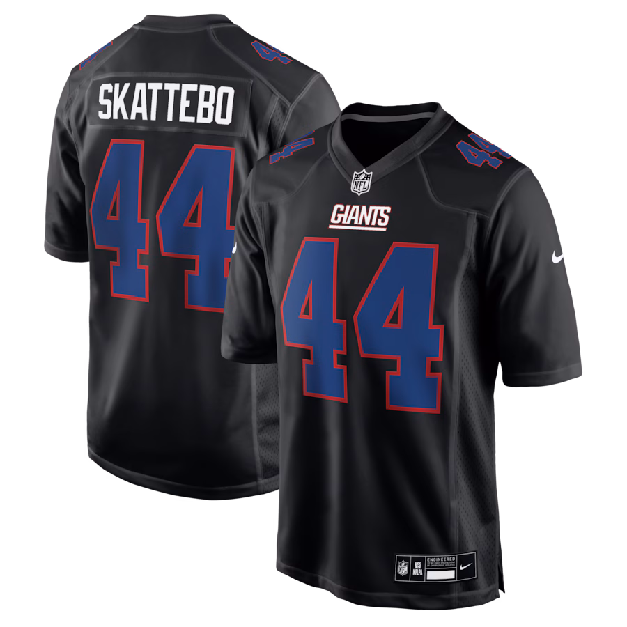 Men's New York Giants Cam Skattebo Nike Black Fashion Game Jersey - Ujersey Shop