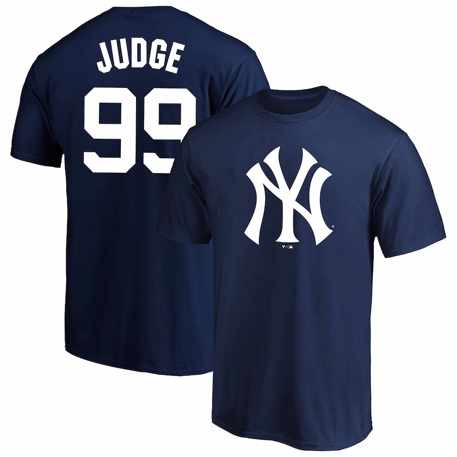 Men's New York Yankees Aaron Judge Navy Big & Tall Name & Number T-Shirt - Ujersey Shop