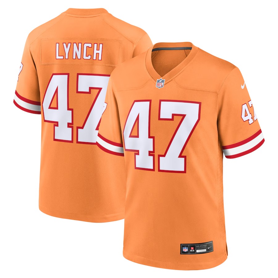 Men's Tampa Bay Buccaneers John Lynch Nike Orange Throwback Game Jersey - Ujersey Shop
