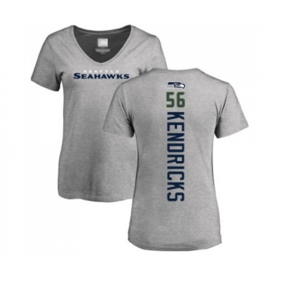 Football Women's Seattle Seahawks #56 Mychal Kendricks Ash Backer T-Shirt - Ujersey Shop