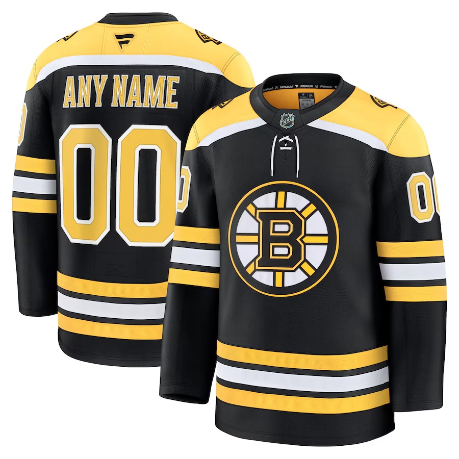 Men's Boston Bruins Fanatics Black Home Premium Custom Jersey - Ujersey Shop