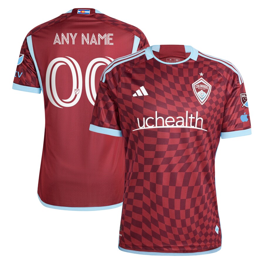 Men's Colorado Rapids  adidas Burgundy 2024 One Flag Kit Authentic Custom Jersey - Ujersey Shop