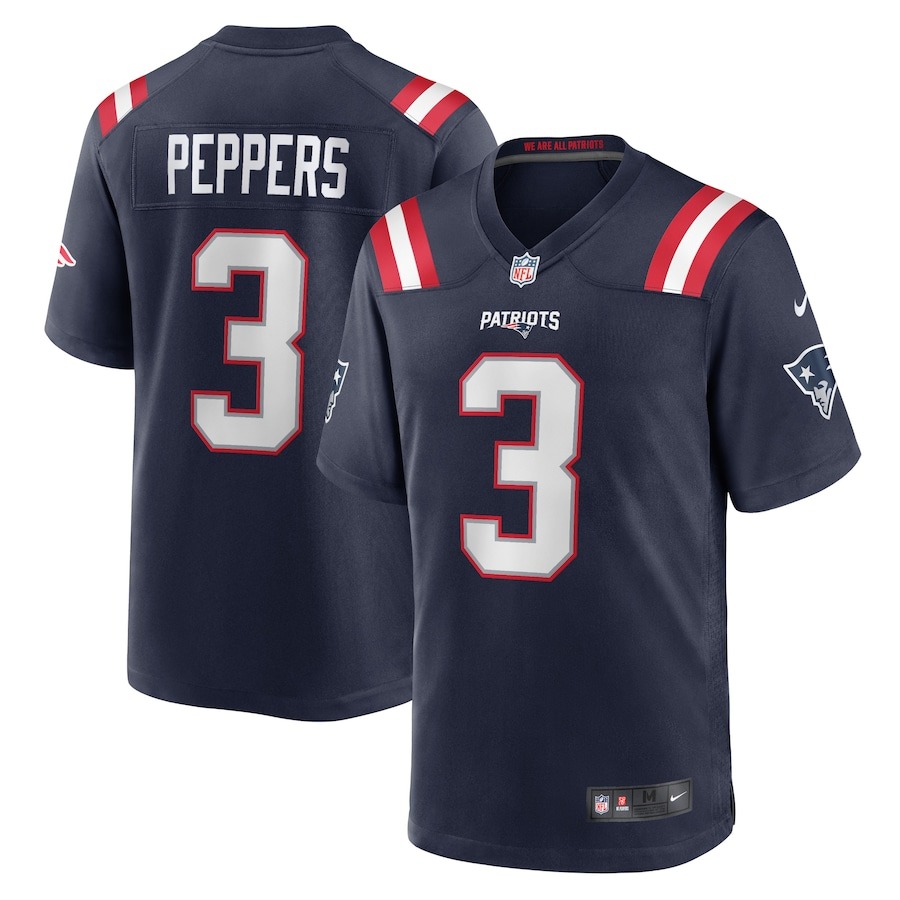 Men's New England Patriots Jabrill Peppers Nike Navy Game Jersey - Ujersey Shop