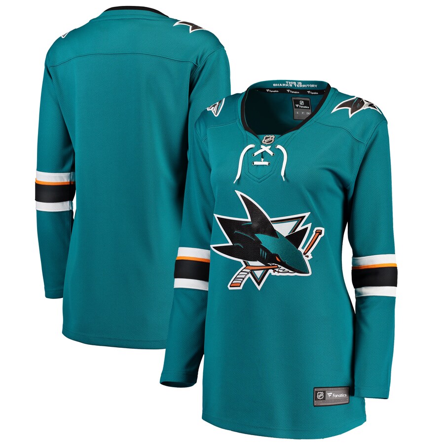Women's San Jose Sharks Fanatics Branded Teal Breakaway Home Jersey - Ujersey Shop