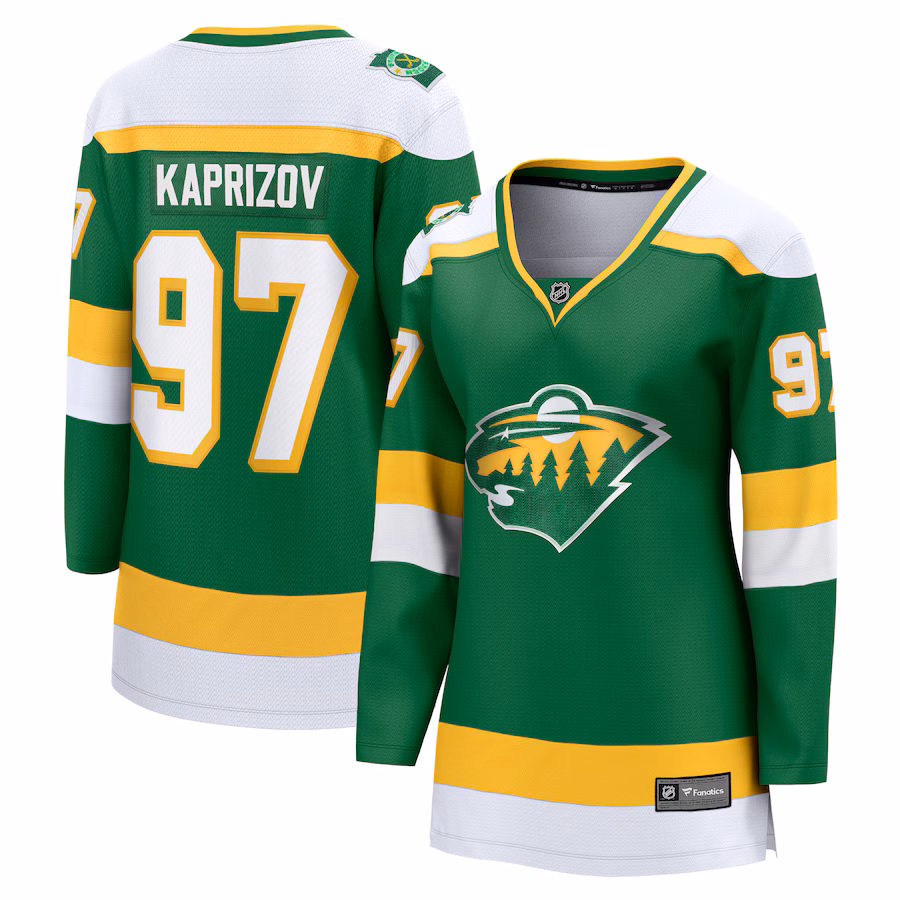 Women's Minnesota Wild Kirill Kaprizov Fanatics Green Alternate Premier Breakaway Player Jersey - Ujersey Shop